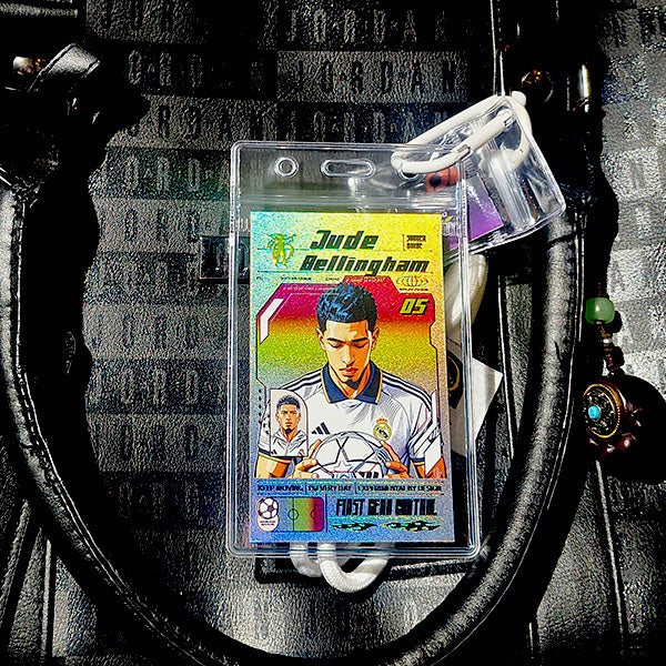 2026 Original Football Star Laser Art Keychain with Silver Trim