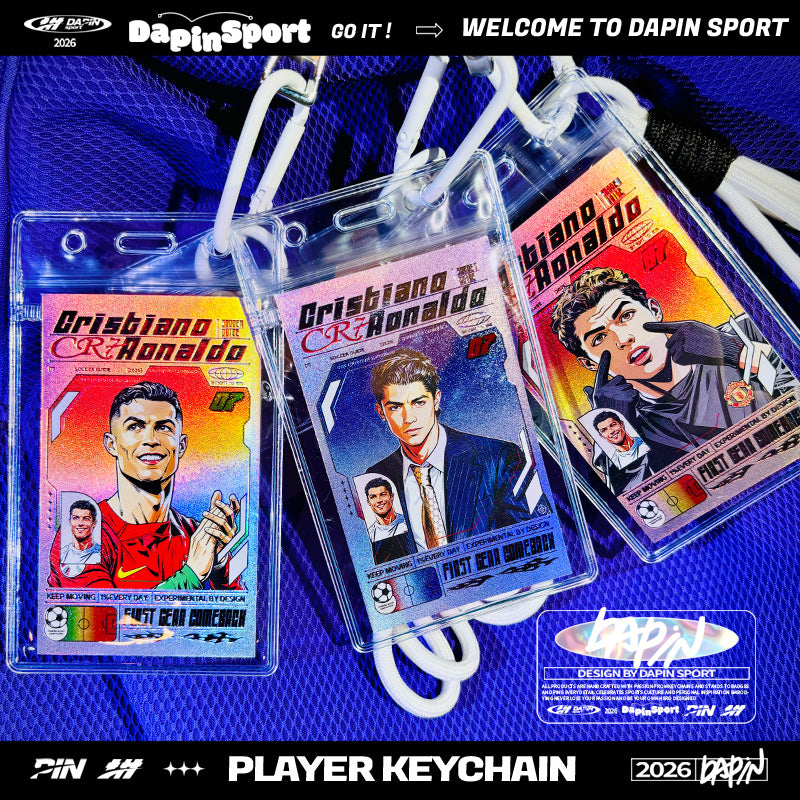Cristiano Ronaldo Illustration Holographic Card 2026 Keychain - Original Design