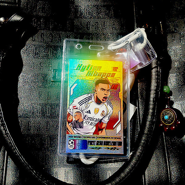 2026 Original Football Star Laser Art Keychain with Silver Trim