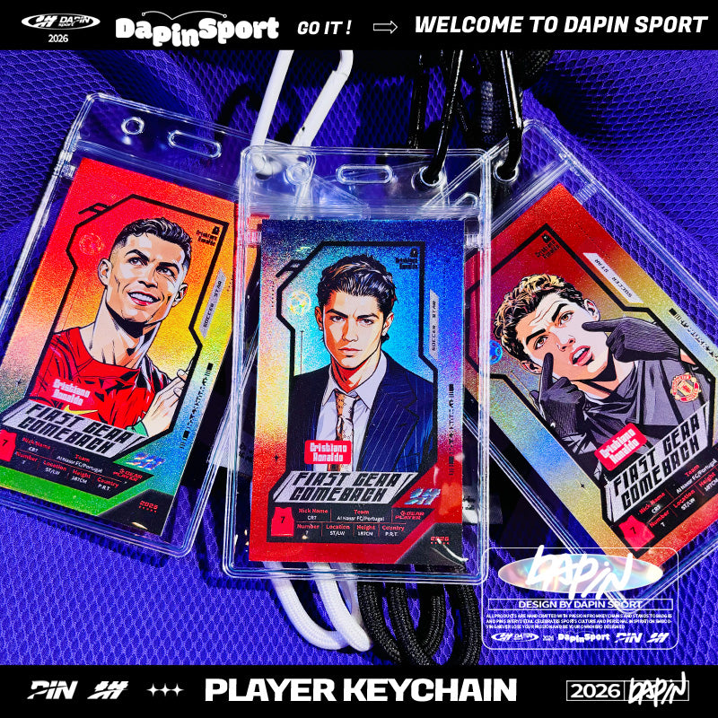 Cristiano Ronaldo Illustration Holographic Card 2026 Keychain - Original Design