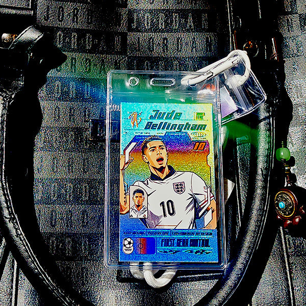 2026 Original Football Star Laser Art Keychain with Silver Trim