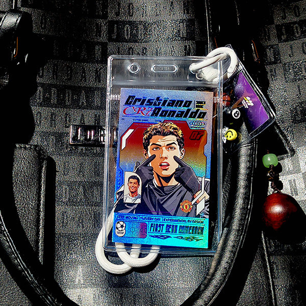 2026 Original Football Star Laser Art Keychain with Silver Trim